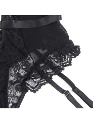 SUBBLIME TEDDY CON LIGA DETALLE ENCAJES Y TIRAS NEGRO S M