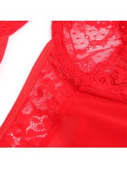 SUBBLIME TEDDY CON LIGA DETALLE ENCAJE Y TIRAS ROJO S M
