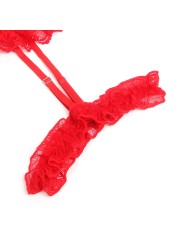 SUBBLIME TEDDY CON LIGA DETALLE ENCAJE Y TIRAS ROJO S M