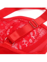 SUBBLIME TEDDY CON LIGA DETALLE ENCAJE Y TIRAS ROJO S M