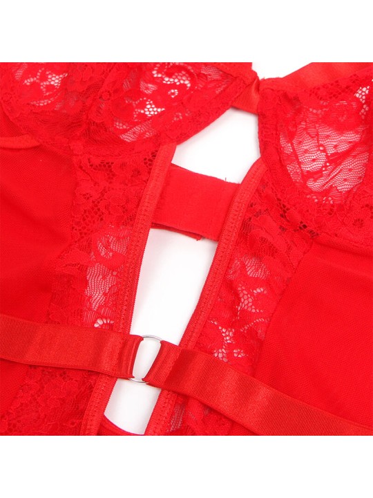 SUBBLIME TEDDY CON LIGA DETALLE ENCAJE Y TIRAS ROJO S M