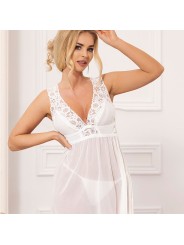 SUBBLIME BABYDOLL ESCOTE EN V DE ENCAJE BLANCO S M