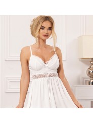 SUBBLIME BABYDOLL ESCOTE V DETALLE LAZOS BLANCO S M