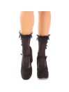 LEG AVENUE MEDIAS TOBILLERAS CON VOLANTES NEGRO