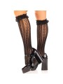 LEG AVENUE MEDIAS HASTA LA RODILLA CON VOLANTES NEGRO