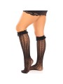 LEG AVENUE MEDIAS HASTA LA RODILLA CON VOLANTES NEGRO