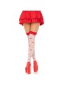 LEG AVENUE CALCETINES ALTOS CHAMPINONES ROJO BLANCO