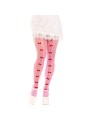 LEG AVENUE MEDIAS CON ABERTURAS CORAZON LAZOS ROSA