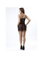 LIVCO CORSETTI FASHION PILAR LC 20207 BABYDOLL TANGA NEGRO S M