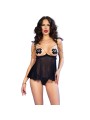 CHILIROSE CR 4715 SET BABYDOLL CUATRO PIEZAS NEGRO S