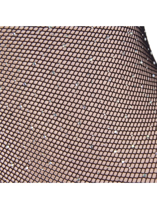 SUBBLIME 952297 BODY DE REJILLA BRILLANTE CON HOMBROS DESCUBIERTOS MANGA LARGA NEGRO TALLA UNICA