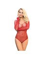 SUBBLIME 952303 BODY DE REJILLA BRILLANTE CON HOMBROS DESCUBIERTOS MANGA LARGA ROJO TALLA UNICA