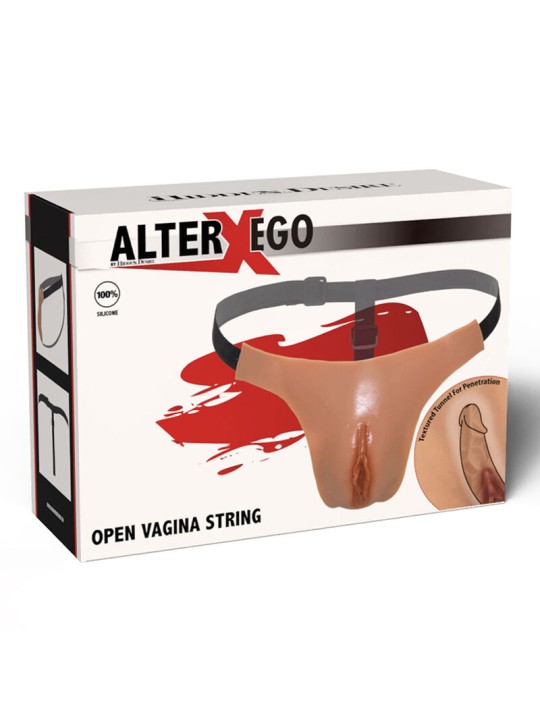 HIDDEN DESIRE ALTER EGO TANGA VAGINA ABIERTA AJUSTABLE NATURAL