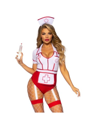 LEG AVENUE DISFRAZ ENFERMERA SEXY ROJO BLANCO M