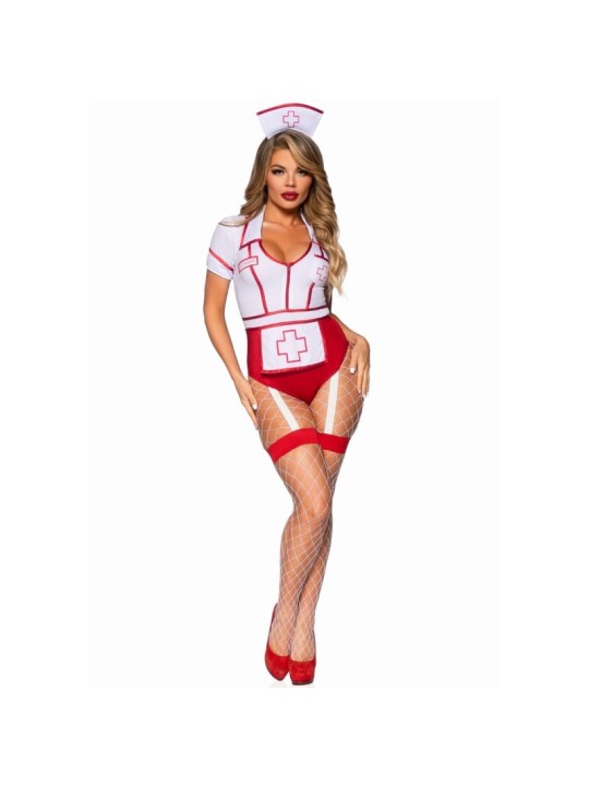 LEG AVENUE DISFRAZ ENFERMERA SEXY ROJO BLANCO M