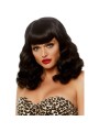 LEG AVENUE PELUCA RETRO RIZADA CON FLEQUILLO LUMINISCENTE NEGRO