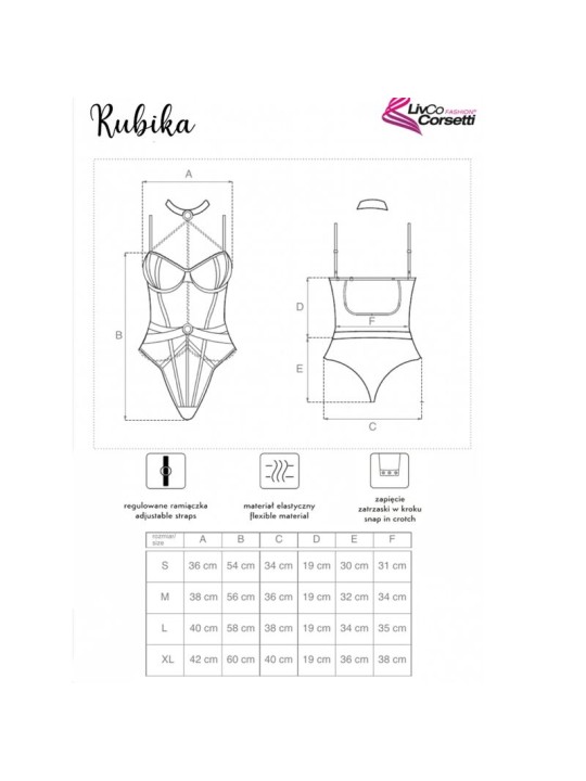 LIVCO CORSETTI FASHION RUBIKA LC XG079 BODY CON GARGANTILLA NEGRO S