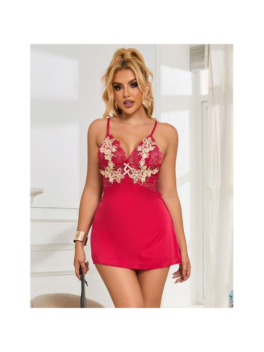 SUBBLIME 954123 BABYDOLL CON DISENO FLORAL ROJO S M