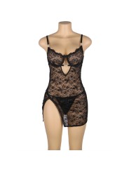 SUBBLIME 954185 BABYDOLL DE ENCAJE CON TIRANTES AJUSTABLES NEGRO S M