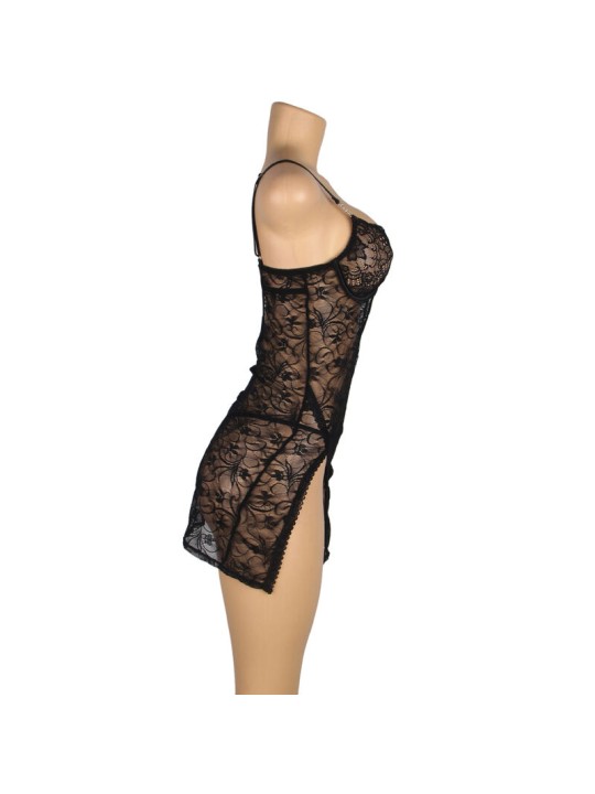 SUBBLIME 954185 BABYDOLL DE ENCAJE CON TIRANTES AJUSTABLES NEGRO S M