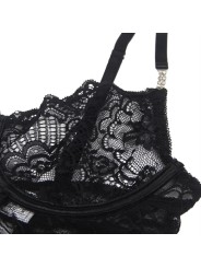 SUBBLIME 954185 BABYDOLL DE ENCAJE CON TIRANTES AJUSTABLES NEGRO S M