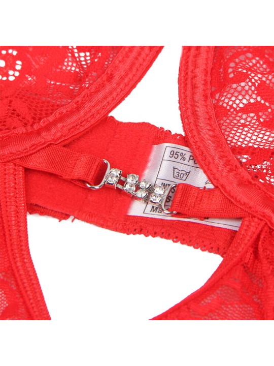 SUBBLIME 954208 BABYDOLL DE ENCAJE CON TIRANTES AJUSTABLES ROJO S M