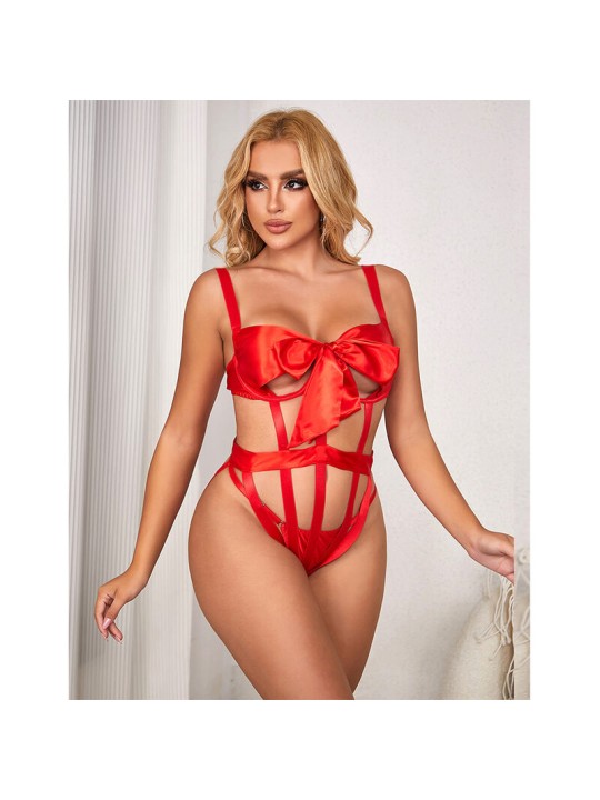 SUBBLIME 954468 BODY SEXY CALADO CON LAZO ROJO S M