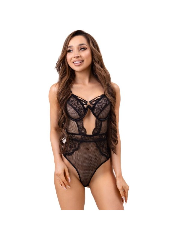 LIVCO CORSETTI FASHION PAULA LC 20209 BODY CON ADORNOS DE ENCAJE NEGRO S M