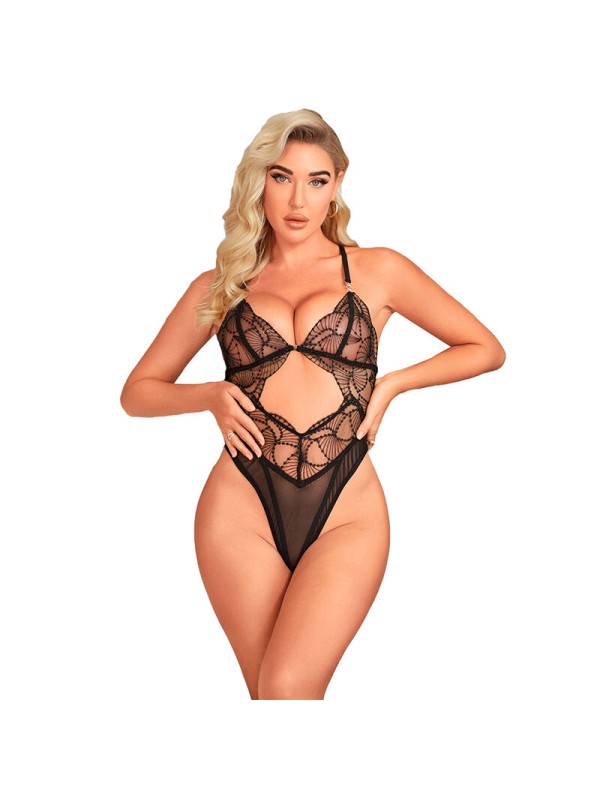 SUBBLIME 955212 BODY TRANSPARENTE CON ENCAJE HUECO NEGRO S M