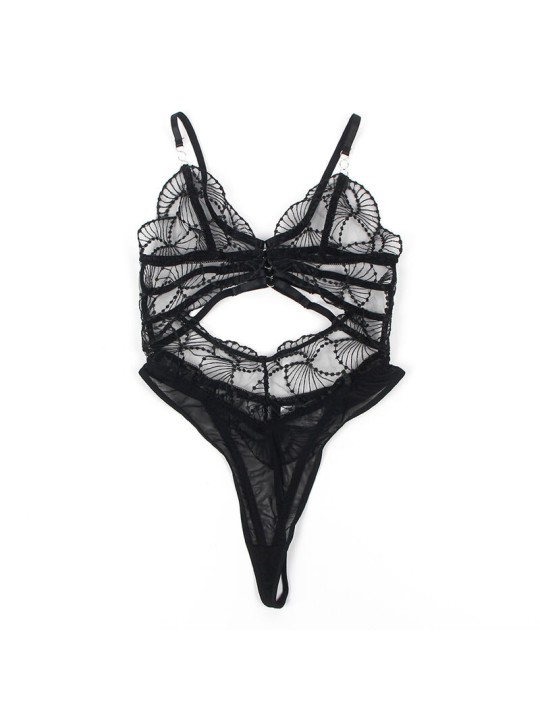 SUBBLIME 955229 BODY TRANSPARENTE CON ENCAJE HUECO NEGRO L XL