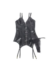 SUBBLIME 955458 BODY CON CREMALLERA DE CUERO NEGRO S M