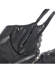 SUBBLIME 955458 BODY CON CREMALLERA DE CUERO NEGRO S M