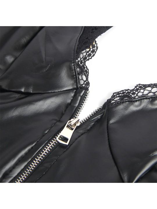 SUBBLIME 955458 BODY CON CREMALLERA DE CUERO NEGRO S M