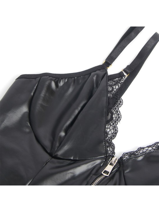 SUBBLIME 955465 BODY CON CREMALLERA DE CUERO NEGRO L XL