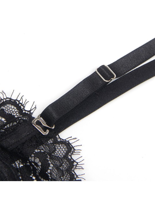 SUBBLIME 955496 BODY DE ENCAJE CON LAZOS Y LIGAS NEGRO S M