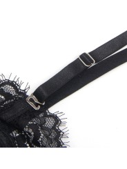 SUBBLIME 955502 BODY DE ENCAJE CON LAZOS Y LIGAS NEGRO L XL