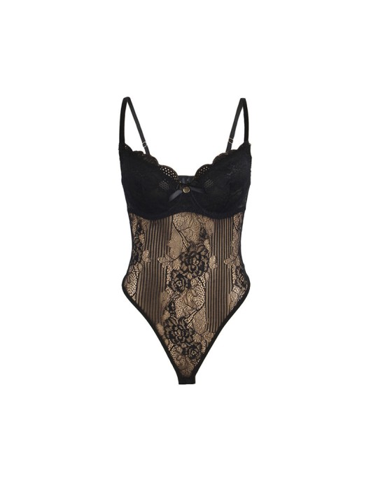 SUBBLIME 955618 BODY DE ENCAJE CON CIERRE INFERIOR NEGRO S M