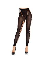 LEG AVENUE MEDIAS OPACAS SIN COSTURAS CON CORTE EN LOS PIES NEGRO