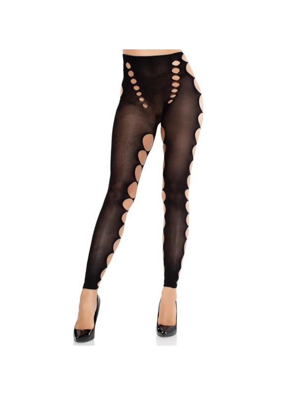 LEG AVENUE MEDIAS OPACAS SIN COSTURAS CON CORTE EN LOS PIES NEGRO