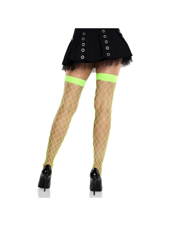 LEG AVENUE MEDIAS ALTAS DE RED ANCHA VERDE NEON