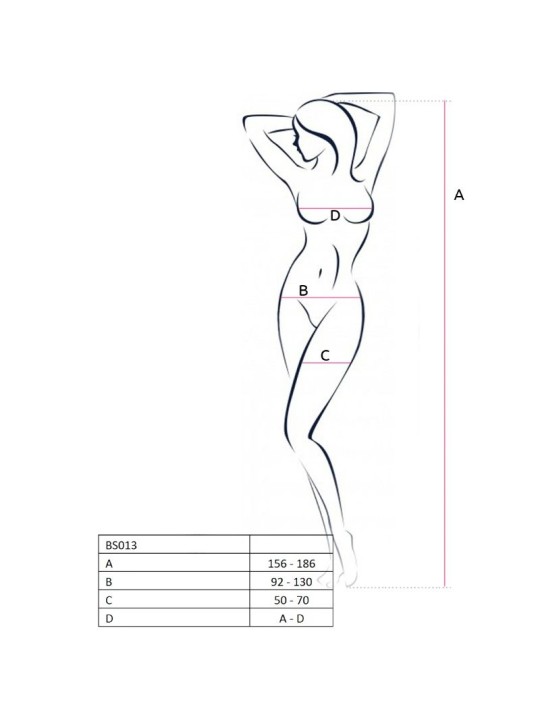 PASSION WOMAN BS013 BODYSTOCKING ROJO TALLA UNICA