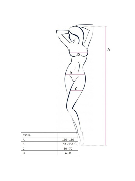 PASSION WOMAN BS014 BODYSTOCKING ROJO TALLA UNICA
