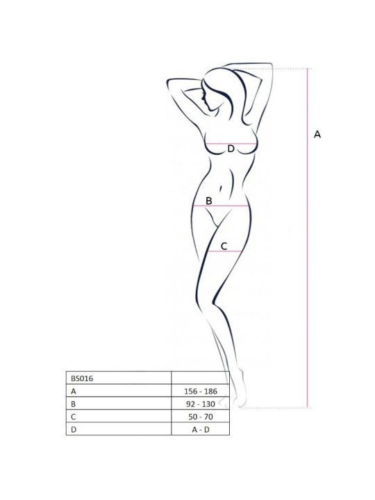PASSION WOMAN BS016 BODYSTOCKING NEGRO TALLA UNICA