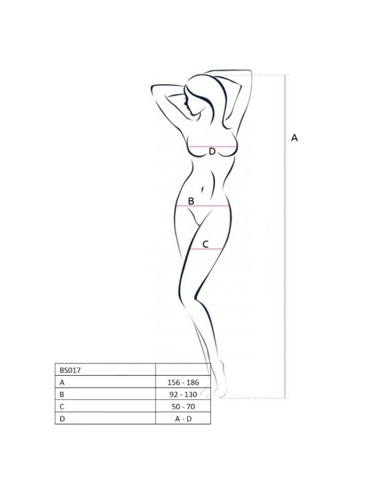 PASSION WOMAN BS017 BODYSTOCKING BLANCO TALLA UNICA