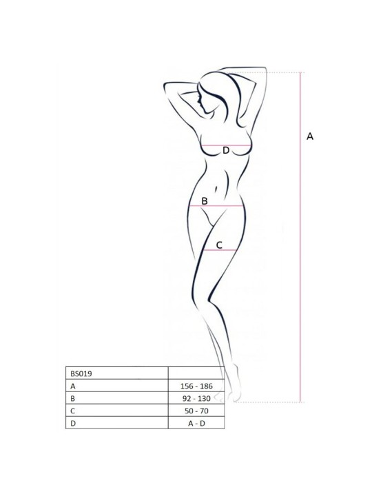 PASSION WOMAN BS019 BODYSTOCKING NEGRO TALLA UNICA