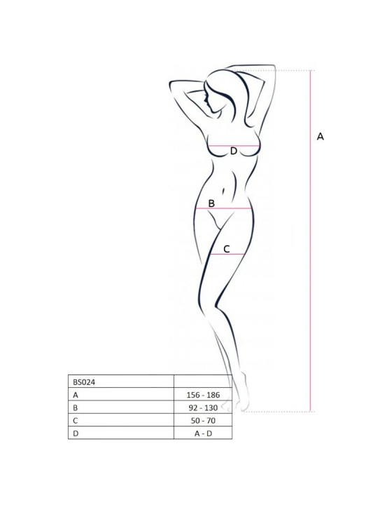 PASSION WOMAN BS024 BODYSTOCKING BLANCO TALLA UNICA