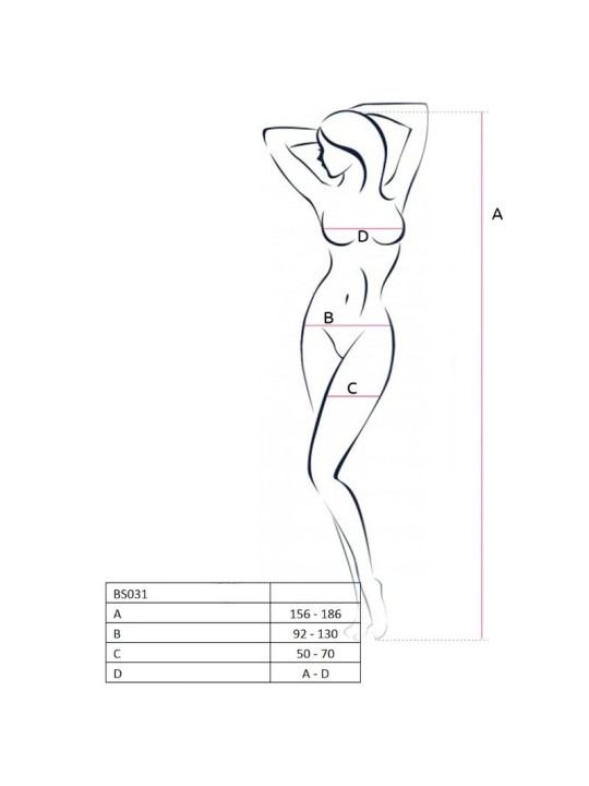 PASSION WOMAN BS031 BODYSTOCKING ROJO TALLA UNICA