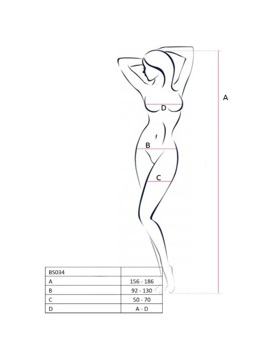 PASSION WOMAN BS034 BODYSTOCKING BLANCO TALLA UNICA