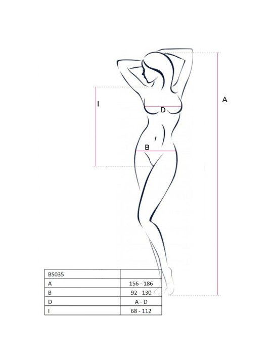 PASSION WOMAN BS035 BODYSTOCKING BLANCO TALLA UNICA