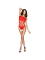 PASSION WOMAN BS035 BODYSTOCKING ROJO TALLA UNICA